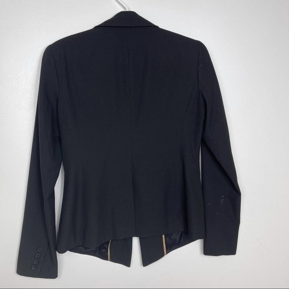Michael Michael Kors Black Asymmetric Hem Zipper Blazer Size 6 - Picture 11 of 12